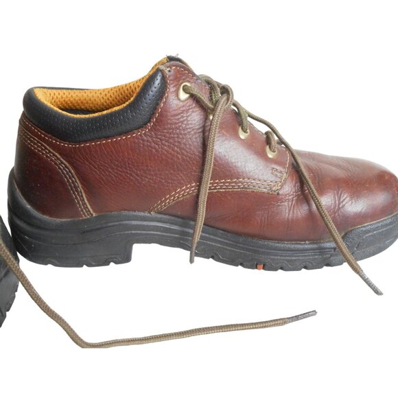 Brown Leather TIMBERLAND PRO rebolt Oxford Shoe Size 9.5 W slip oil resistant - Picture 4 of 10